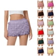 thumbnail image 1 of Bubble Shorts for Women 2026 Summer Cute Ruffle Elastic Waist Low Rise Mini Shorts Dance Pettipants, 1 of 5