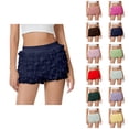 thumbnail image 1 of Bubble Shorts for Women 2026 Summer Cute Ruffle Elastic Waist Low Rise Mini Shorts Dance Pettipants, 1 of 5