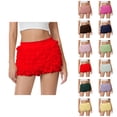 thumbnail image 1 of Bubble Shorts for Women 2026 Summer Cute Ruffle Elastic Waist Low Rise Mini Shorts Dance Pettipants, 1 of 5