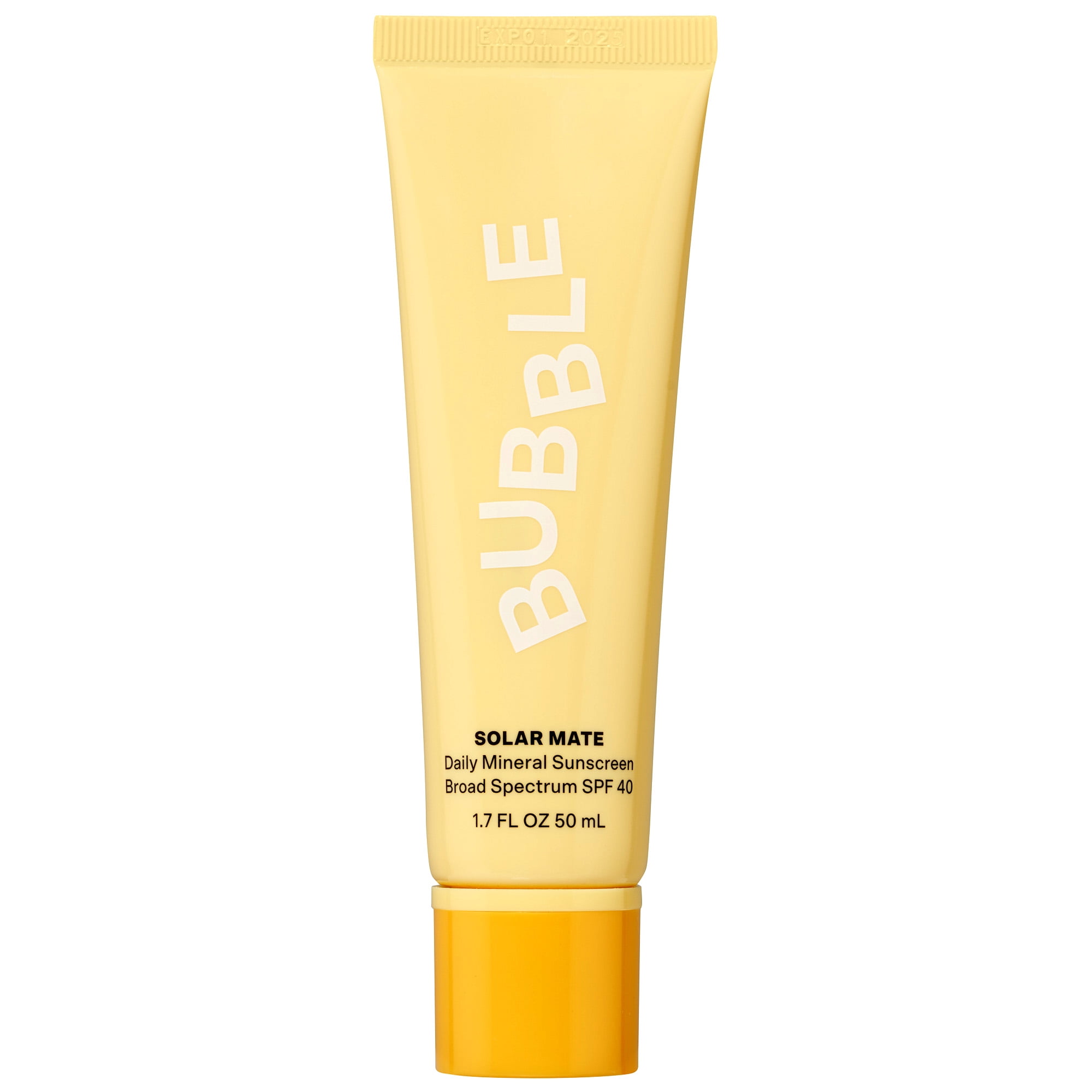 Bubble Skincare Solar Mate Mineral Sunscreen SPF 40, All Skin Types, 1.7 FL OZ / 50mL