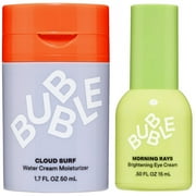 Bubble Skincare Water Cream Facial Moisturizer & Brightening Eye Cream Set, All Skin Types
