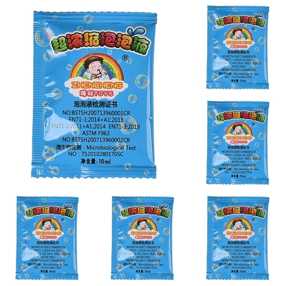 Bubble Solution Concentrated Bubble Refill Natural Saponin Bubble Liquid for Bubble Machines Wands Toys and Summer Outdoor Activities 0.34oz 6PCS