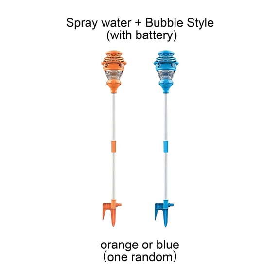 Bubble Sprinkler Machine, USB Rechargeable Outdoor Bubble Blower and Water Spray 2 in 1 Wand with Street Lamp Design, Plastic Bubble Maker for Garden Party Event (Random Color)