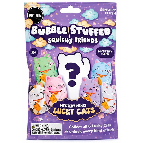 Bubble Stuffed Squishy Friends Mystery Minis Lucky Cats Mystery Pack [1 RANDOM Lucky Cat]