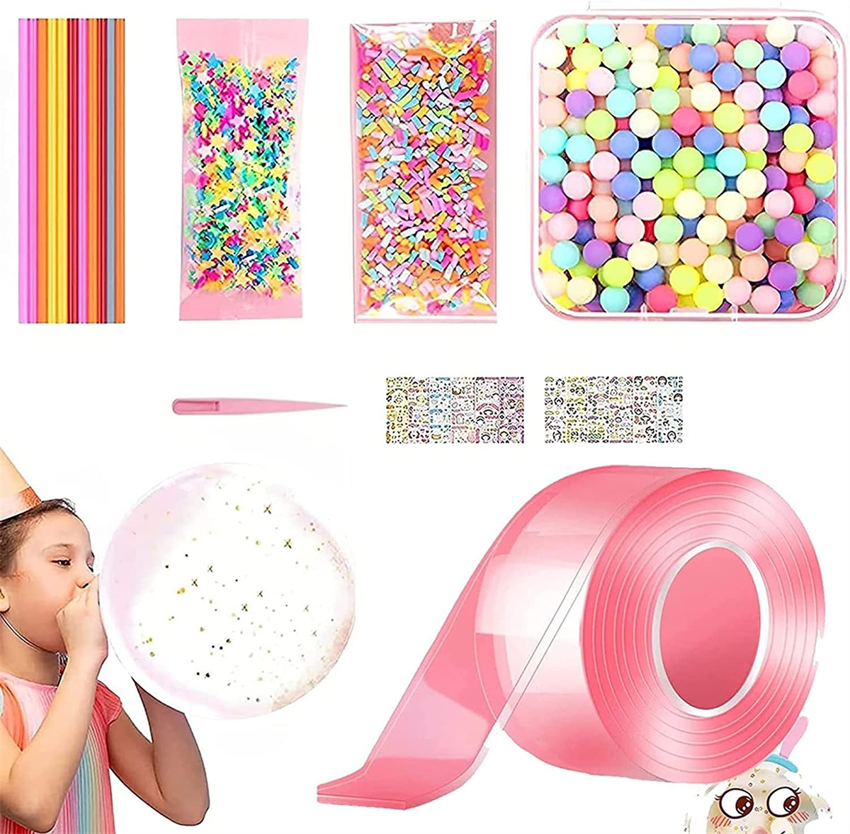 Bubble Tape,Casewin 3mX5cm Nano Bubbles Tape Transparent Double Sided