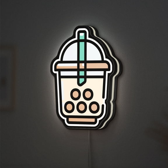 Bubble Tea 3D Novelty Light Box for Boba Drink Fans, Iced Milk Tea Lamp Decor for Foodies, Cafes and Cute Beverage Lovers (Width 20 inch, 50cm)