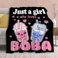 thumbnail image 1 of Bubble Tea Blanket Plush Fleece Throw-Just A Girl Who Loves Kawaii Gift for Girls Kids Women Bubble Tea Stuffed Soft Lightweight Flannel Blankets Toddler Sheet for Sofa-40x50 Inches, 1 of 6