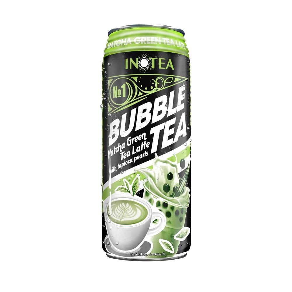 Bubble Tea Matcha Green Tea Latte Bubble Tea Drink 16.6 oz Can (Pack of