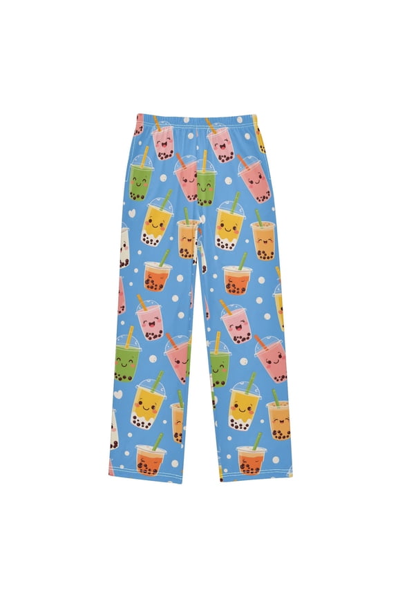 Bubble Tea Pattern Pajama Pants Soft Lightweight Lounge Pants Bottoms Sleep Pants Warm Comfy