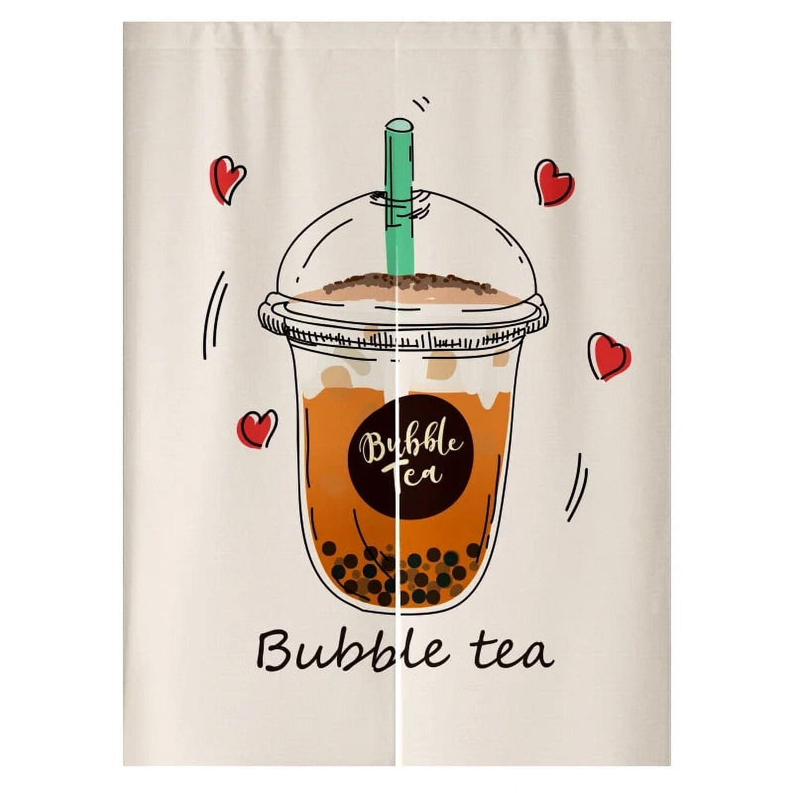 Bubble Tea Print Door Curtains Partition Split Kitchen Cafe Izakaya
