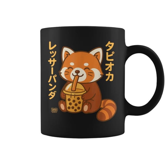 Bubble Tea Red Panda Boba Kawaii Tapioka Anime Cute Coffee Mugs