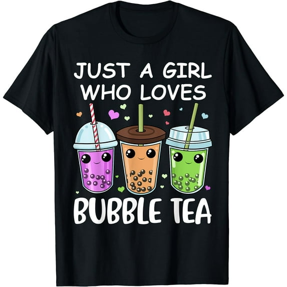 Bubble Tea Shirt Girls Bubble Tea Gift Women Kawaii Boba Tea T-Shirt