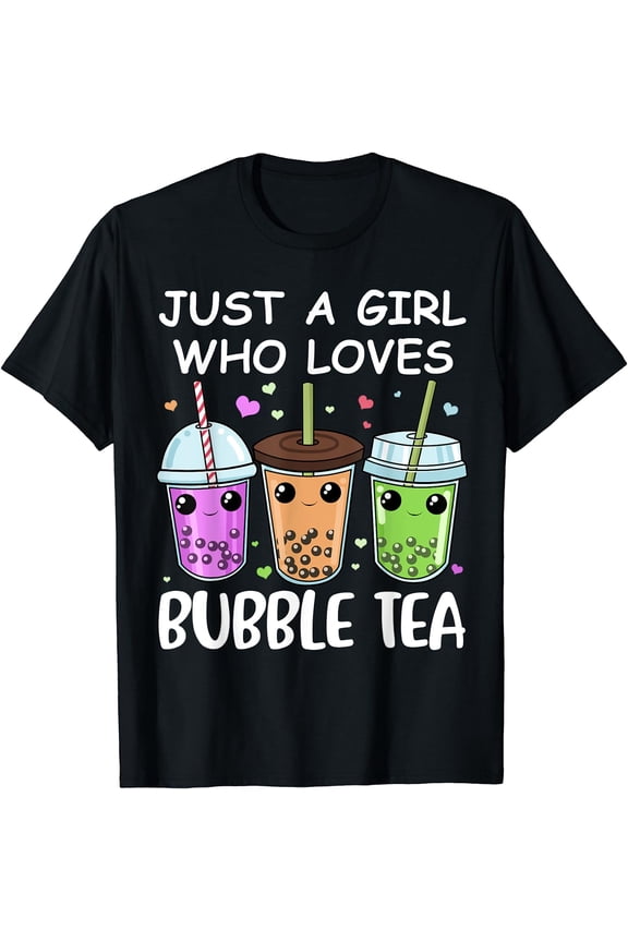 Bubble Tea Shirt Girls Bubble Tea Gift Women Kawaii Boba Tea T-Shirt
