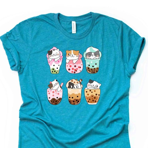 Bubble Tea Shirt, Super Cute Cat Bubble Tea, Cats And Bubble Tea Shirt, Unisex S-5XL Hot Trending Shirt, Vintage Birthday Gift