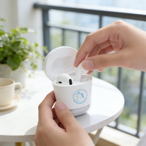 Bubble Tea Wireless Earbuds,Bluetooth 6.0 with 13mm Driver, 3g Ultra-Light Semi In-Ear Earphones, AI Noise Reduction Clear Calls, 20H Playtime for Women Girls(White)