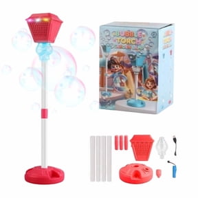 Bubble Torch Garden Lamp with Lights And Music,Bubble machine Stand,Standing Tiki Torchs Bubbles Machine with Lights,Rechargeable Outdoor Torch Bubbles Machine