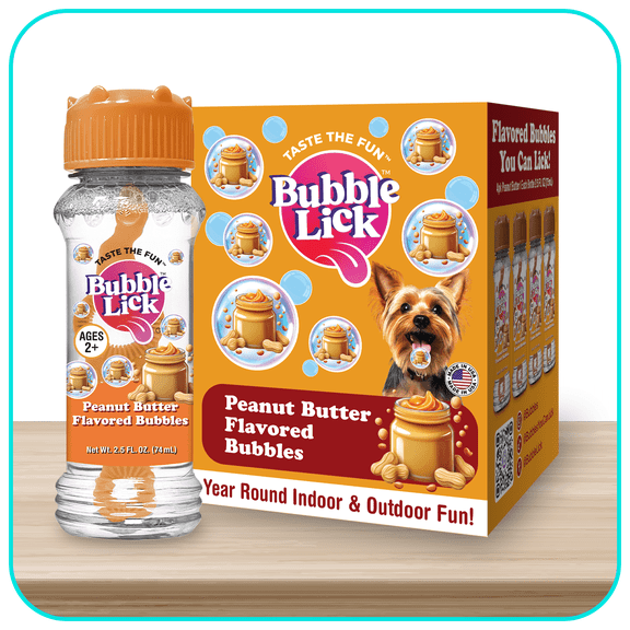 Bubble Lick Peanut Butter Flavored Bubbles 4-Pack, 2.5 fl oz Bottles