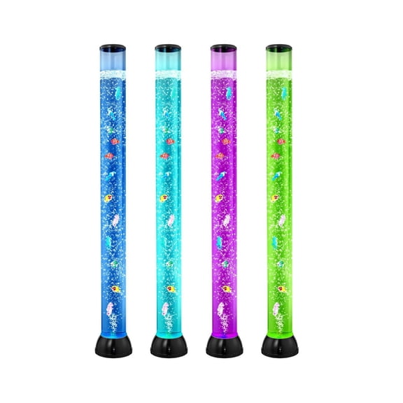 Bubble Tube Lamp 4ft Sensory Aquarium, 16 Color Calming Floor Lamp for Autism ADHD Anxiety Relief