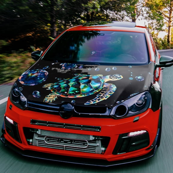 Bubble Turtle Pattern Car Hood Stickers, Waterproof Self-Adhesive Car Vinyl Stickers, Car Decoration Protection Stickers, Car Parts, Gifts for Car Enthusiasts, Car Accessories, Auto, Bubble Design, D