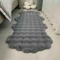 thumbnail image 1 of Bubble Velvet Carpet Home Decor Imitation Rabbit Fur Fluffy Plush Sofa Cushion Soft Anti Slip Chair Pad Kids Bedroom Bedside Rug (Gray,60X90cm(23.6x35.4in)), 1 of 6