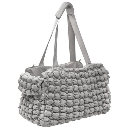 Bubble Vogue Ultra-Plush Fashion Designer Pet Carrier, Grey - One Size