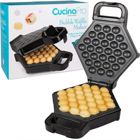Bubble Waffle Maker - Electric Non stick Hong Kong Egg Waffler Iron Griddle w/Ready Indicator Light - Free Recipe Guide Included, Make Delicious Waffle Ice Cream Cones, Gift