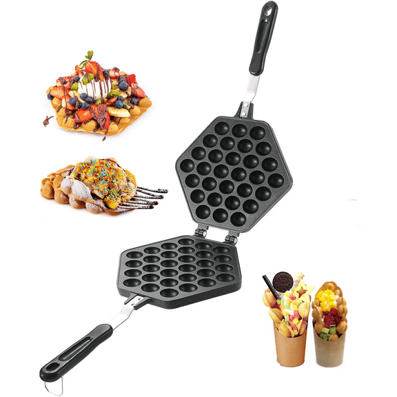 Bubble Waffle Maker Nonstick Egg Bubble Pan Aluminum Alloy Eggettes Mould Cake Baking Plate For Home Kitchen Use