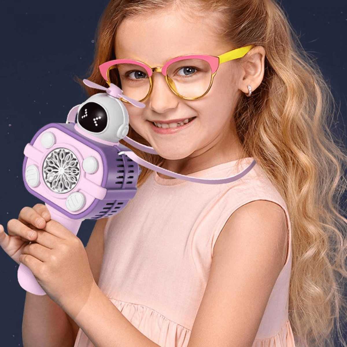 Bubble Wands Automatic Bubbles Machine for Kids, Bubble Maker Blowers for Boys Girls Outdoor Play Toys & Christmas Birthday Parties Gifts(Violet)