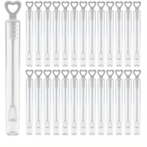 Bubble Wands Bulk, Mini Bubble Wands, Bubble Party Favors, 8 in Heart Shaped, Clear Plastic, Clear Plastic Containers, Empty Bottles, Diy Bubble Making, Wedding Celebrations, 100