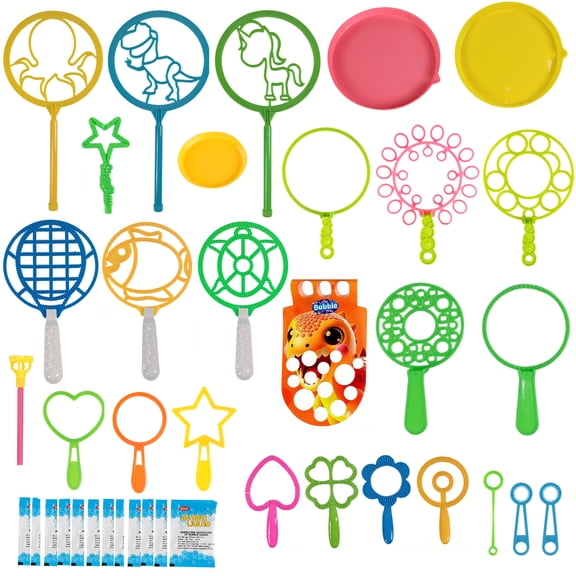 Bubble Wands kit Party Favors for Kids Bulk Toys Party Supplies Christmas Birthday Wedding Bath Time Gifts for Boys Girls (Various)