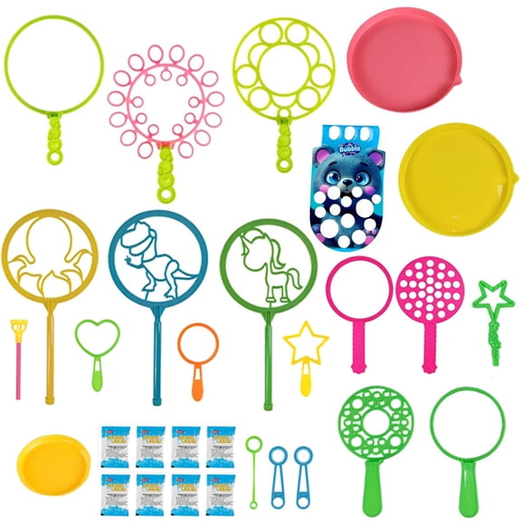 Bubble Wands kit Party Favors for Kids Bulk Toys Party Supplies Christmas Birthday Wedding Bath Time Gifts for Boys Girls (Various)