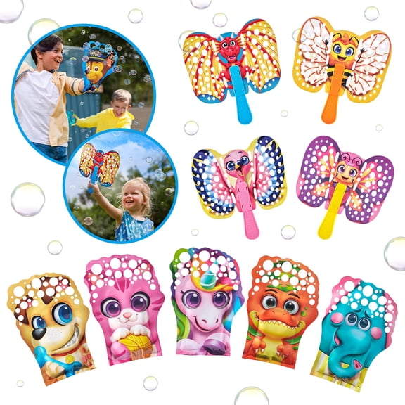Bubble Wow Family Party Pack - 5 Pack Glove-a-Bubbles + 5 Pack Wing-A-Bubbles (All Come with Small Amount of Bubble Solution) Exclusive by ZURU