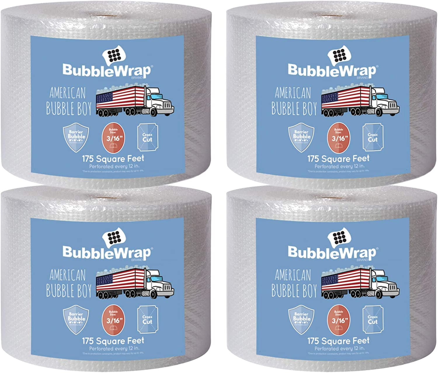 Bubble Wrap 90', Small 3/16 Cushioning, 90 ft with Perforated Every 12" : Office Products