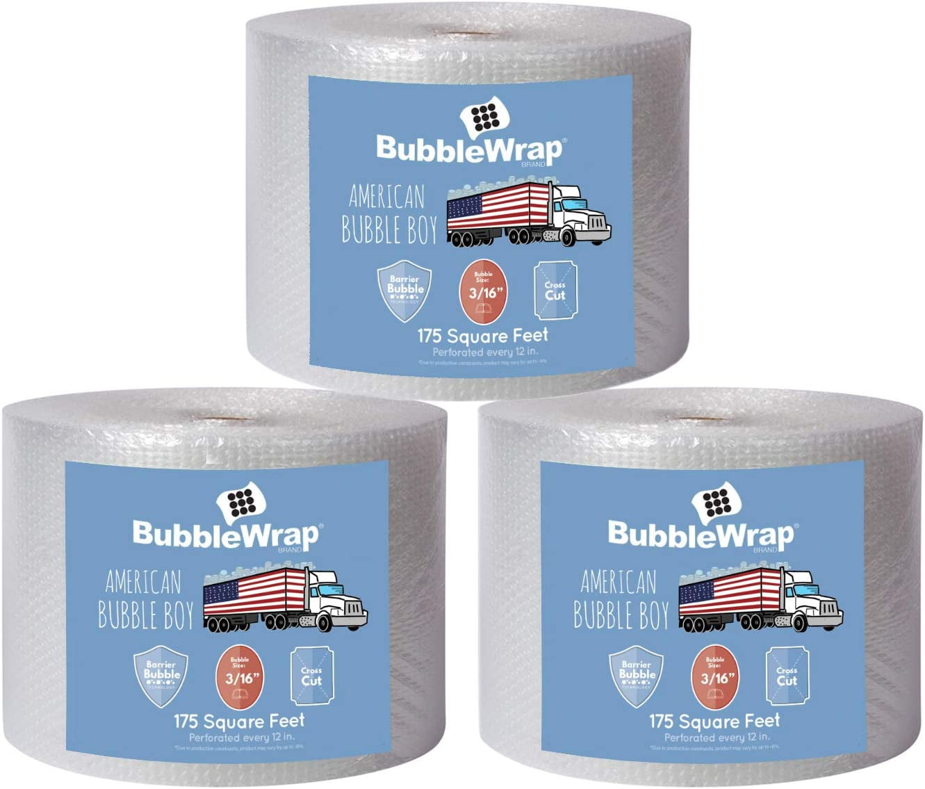 Bubble Wrap 90', Small 3/16 Cushioning, 90 ft with Perforated Every 12" : Office Products
