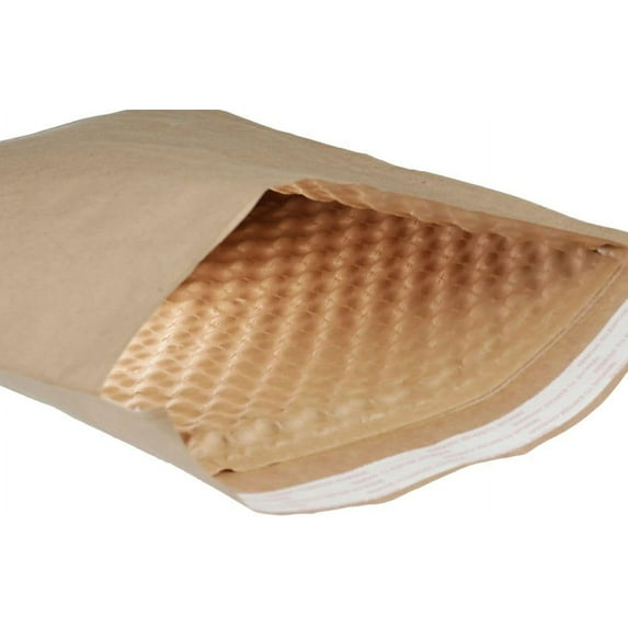 Bubble Wrap Paper Bubble Mailers, 2-8.5"x12", 200 Cushioned Envelopes Per Case, Up to 35% Recycled Content, Self-Sealing, Curbside Recyclable, Brown