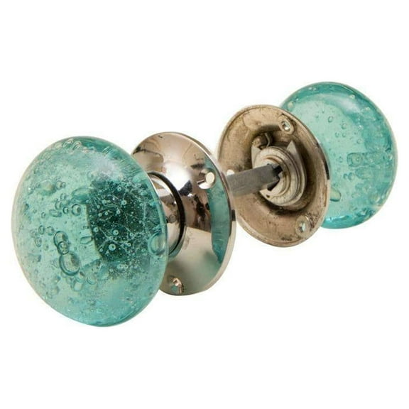 Bubble glass mortice turquoise