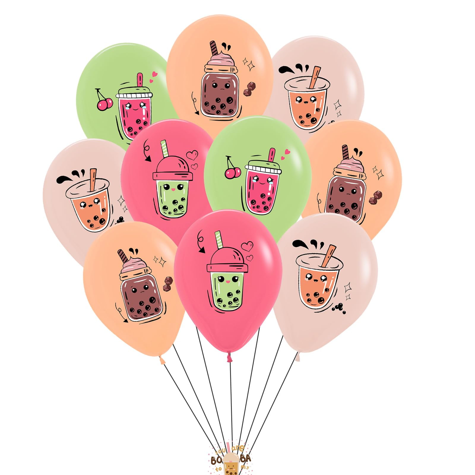 Bubble tea balloons,12inch boba MMF7 milk tea latex balloons for bubble ...