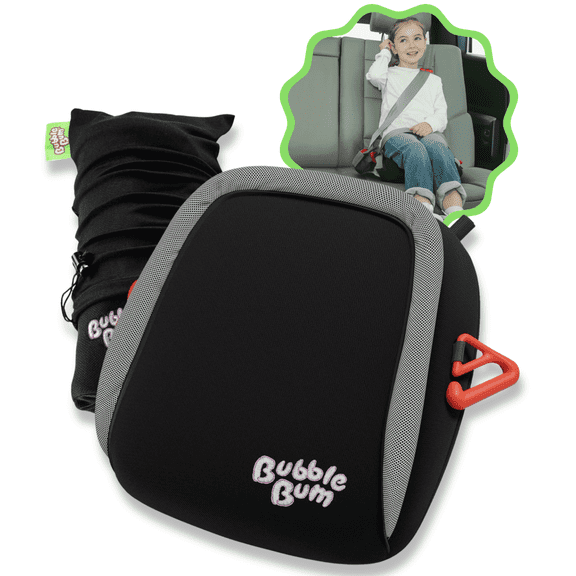 BubbleBum Booster Seats Inflatable Booster Car Seats for Kids Aged 4 to 11 Years, Black Style