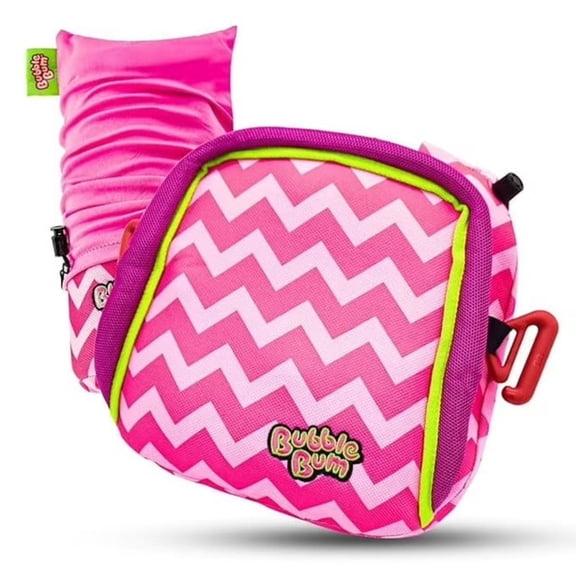 BubbleBum Booster Seats Inflatable Booster Car Seats for Kids Aged 4 to 11 Years, Pink Style