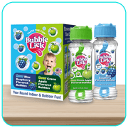 Bubble Lick Sour Blue Raspberry / Sour Green Apple Flavored Bubbles 4-Pack, 2.5 fl oz Bottles