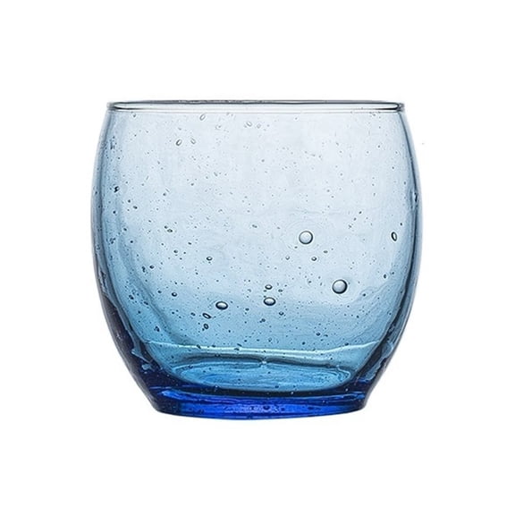 Bubbled Glass Clear Tumbler 12Oz. Handblown Tempered Glass Cups, Dishwasher and Microwave Safety