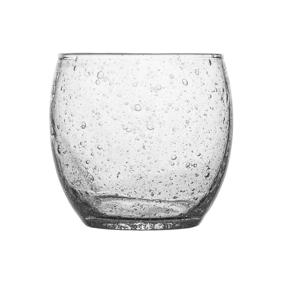 Bubbled Glass Clear Tumbler 12Oz. Handblown Tempered Glass Cups, Dishwasher and Microwave Safety