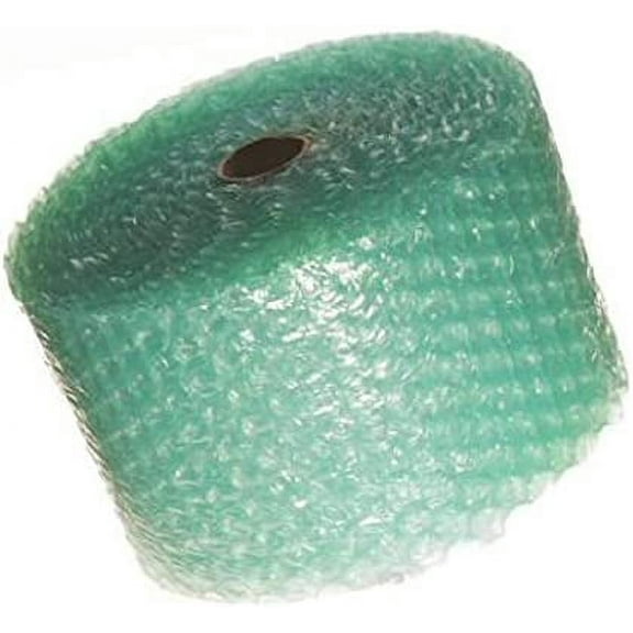 Bubblefast! 1 Roll of 62.5' x 12" Large (1/2") Green Bubble Cushioning Wrap made from Recycled Materials 62.5 sq ft total