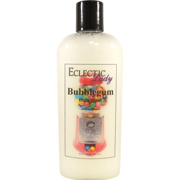 Bubblegum Body Wash by Eclectic Lady, Liquid Shower Gel for Women and Men, 8 Ounces