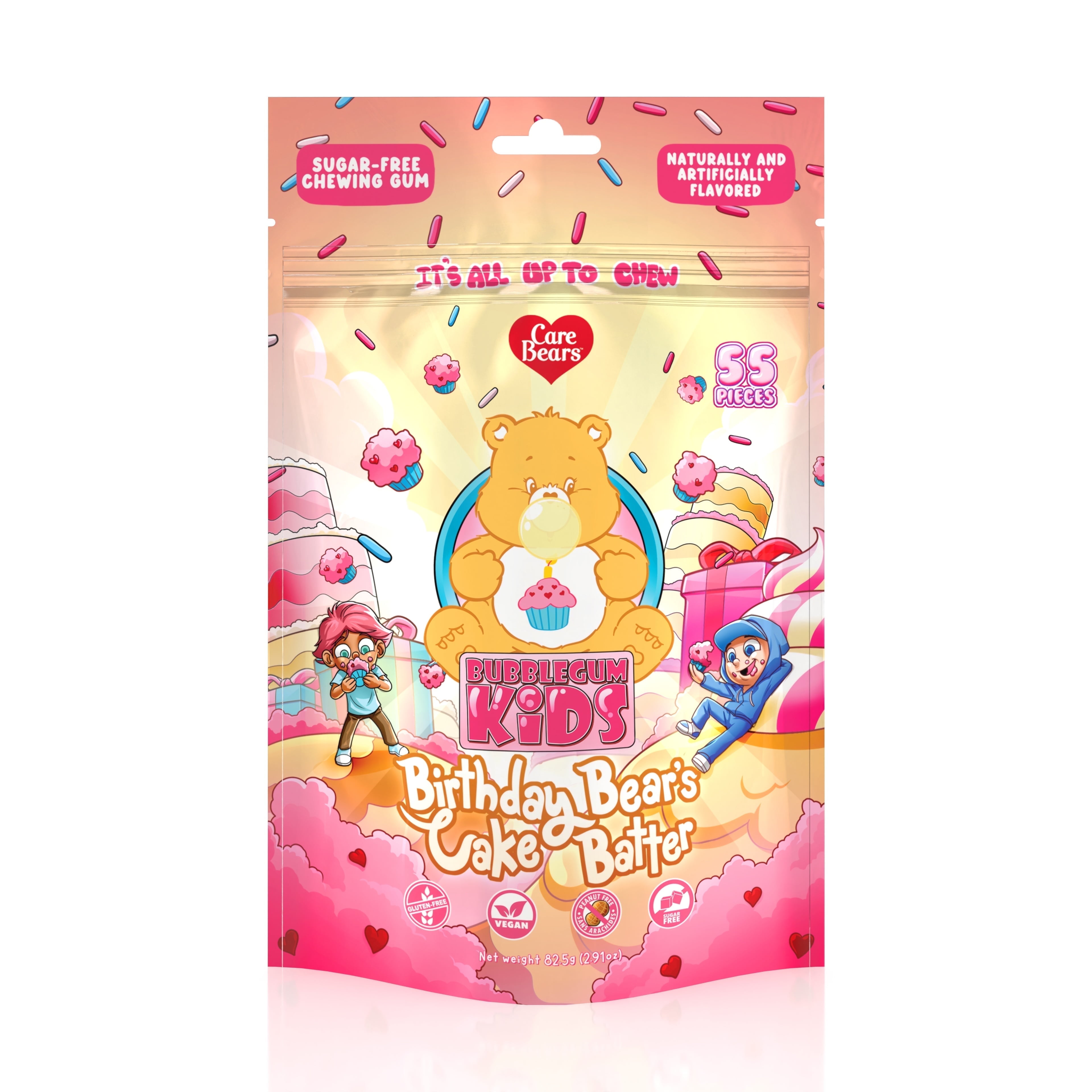 Bubblegum Kids Sugar-Free Gum, Healthy Xylitol, Funshine Bear's Lemonade, 1 Pack, 55 Pieces