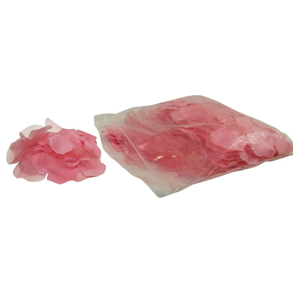 Bubblegum Pink Rose Petals Polysilk Faux Fake Flower 400 Opaque & 100 Sheer 2.25in Petals per Bag for Craft Table Engagement Ceremony Wedding Aisle Floral Romantic Decor (Pink, Set of 4 bags)