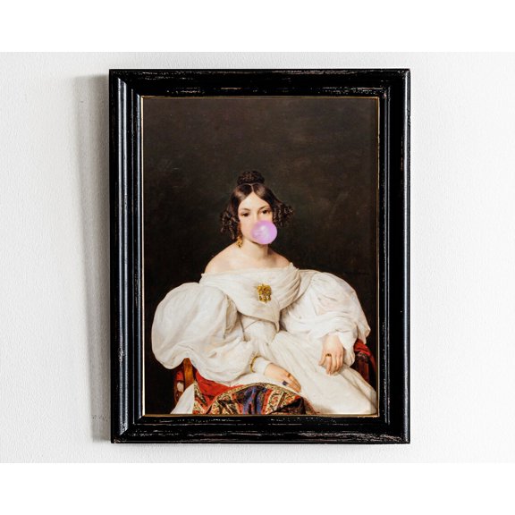 Bubblegum Portrait Quirky Baroque Wall Decor