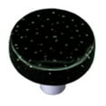thumbnail image 1 of Bubbles Black Round Glass Cabinet Knob - Aluminum Post, 1 of 1