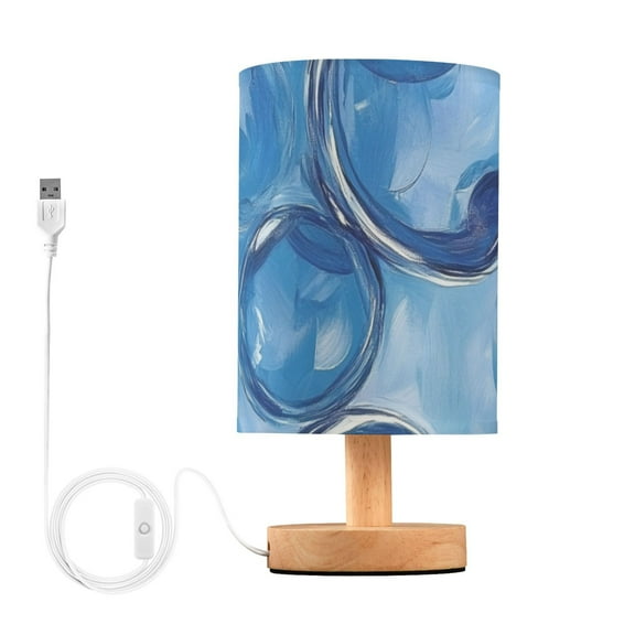 Bubbles Blue Table Lamp for Desk Nightstand Lamp with USB Modern Gifts for Bedroom Living Room Kids Room