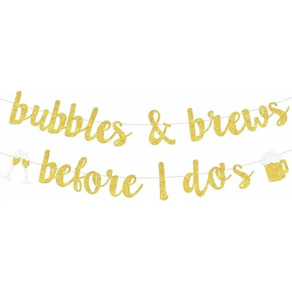 Bubbles & Brews Before I Do’s Banner for Bachelorette Party Bridal Shower Decorations Engagement Wedding Supplies